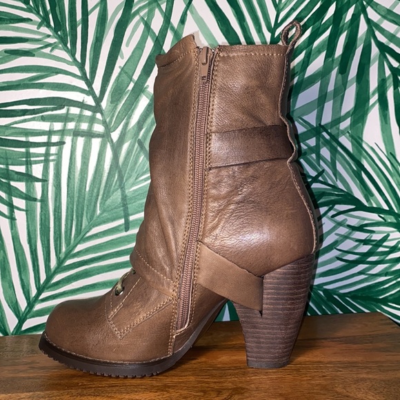 Miz Mooz Sasha Brown Leather Faux Fur Lined Boots Women’s 8 - Picture 7 of 11